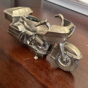 Pewter Harley Davison motorcycle statue  Circa 1970.